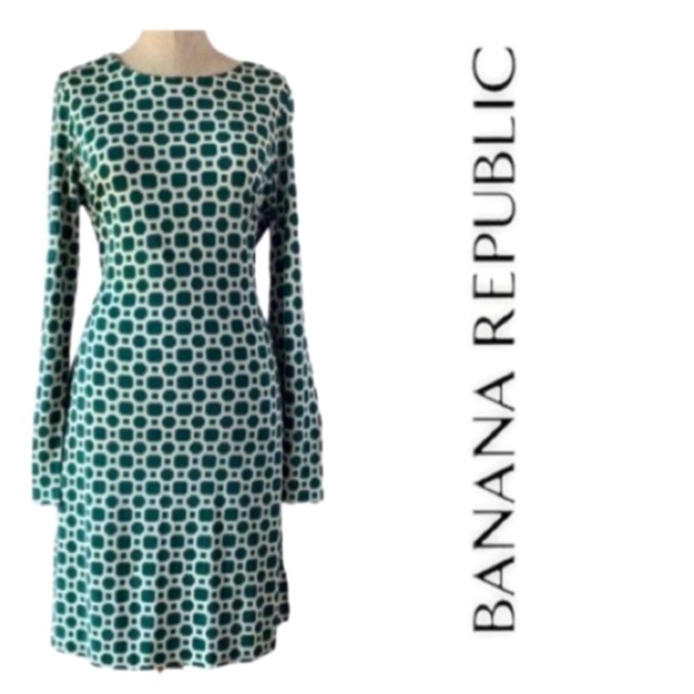 Banana Republic Green Geometric Long Sleeve